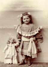 Antique Photo... Young Girl Holding Doll Victorian Era ... Photo Print 5x7