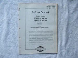 Motor Briggs & Stratton Modelo Serie 60700 a 60799 Piezas Lista Catálogo Manual - Imagen 1 de 3