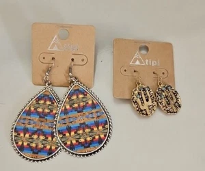 Tipi Earrings 2 Sets Southwestern Style - Picture 1 of 11
