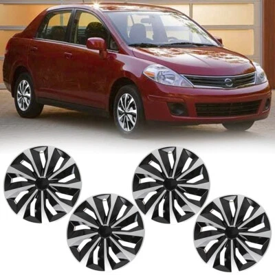 Conjunto de 4 tampas de cubo de encaixe de 15" aro de roda capas completas para Nissan Versa 2008-2016 - Imagem 1 de 4