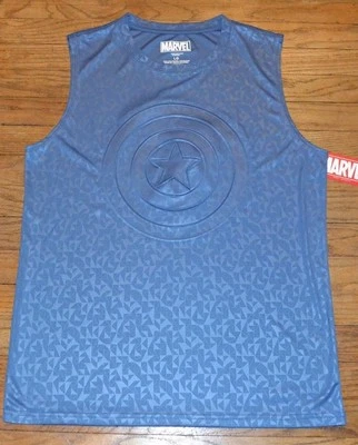 Camiseta sin mangas con logotipo 3D de Capitán América de Marvel Comics Camiseta sin mangas con licencia Foto 1 de 2