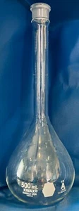 Frasco de vidrio volumétrico Kimble KIMAX 28014-500 Clase A, 500 ml - Imagen 1 de 3