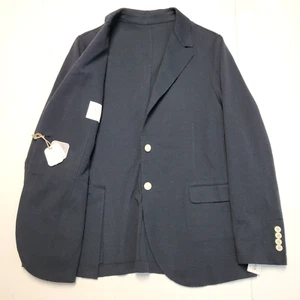 New $895 ELEVENTY Pique Cotton Two Button Blazer Men 40 R EU 50 Navy Blue ITALY - Picture 1 of 7