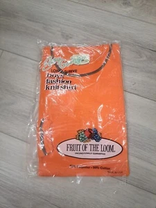 Vintage 60s/70s Fruit Of The Loom boys Fashion Knit shirt Orange M 10-12 Long - Picture 1 of 8