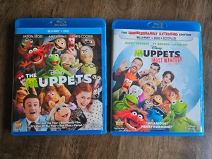 2 Muppets Blu-Rays + DVD Disney's The Muppets & Muppets Most Wanted ships free - Picture 1 of 3
