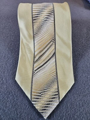 Corbata Steven Land dorada negra plata cobre geométrica seda Art Deco 62x4 Foto 1 de 3