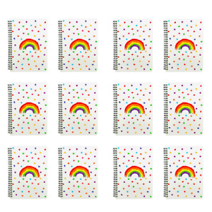12er-Pack Großhandels-Notebooks Regenbogen-Thema | A5 80 Blatt
