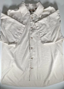 Bobby Chan Hemd Herren XXL 100% Seide Kurzarm hellbraun beige Golf Strand Hawaii - Bild 1 von 11
