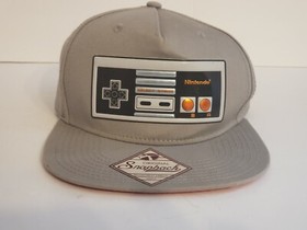 Nintendo NES Controller Gray Baseball Hat Flat Brim Mens Snapback