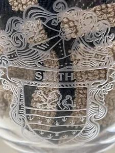Smith VTG Glassware Lion Coat of Arms Family Crest Lot of 3 Fine Wine Glasses - Picture 1 of 11