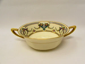 Daphne by Rosenthal Cream Blue Bands Floral Swags Flat Cream Soup Bowl/Saucer - Picture 1 of 3