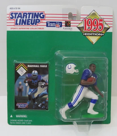 MARSHALL FAULK 1995 Indianapolis Colts Starting Lineup SLU NFL MIP New BV=$30 Cover
