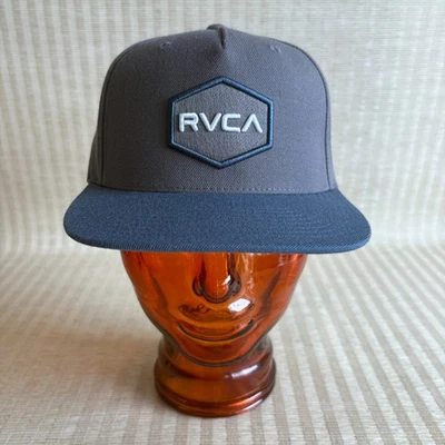 RVCA VA Cap Hat Snap Back Blue Gray Surf Skate Mens OSFA Raised Embroidery Logo - Image 1 of 4