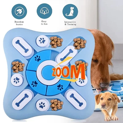 Dog Interactive Spinning Puzzle Toy Treat Dispenser IQ Training Slow Feeder Cat - Image 1 of 4