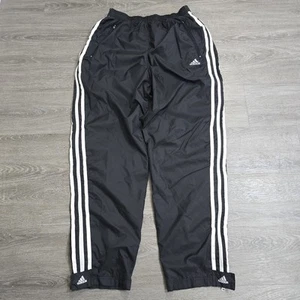 VTG 90s Adidas Men's Track Pants Lined Full Zip Side Breakaway 3 Stripe Black XL - Picture 1 of 24