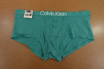 Calvin Klein Womens Size Large Teal Maximum Cotton Boyshort Panty NWT - Image 1 of 4