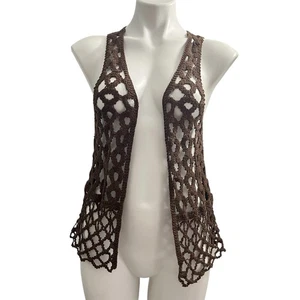 Staubtuch Boho Hippie vorne offen Strickjacke Spitze Häkel SMALL neu ohne Etikett - Bild 1 von 6