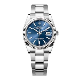 Reloj Rolex Datejust 36 36 mm azul índice marcadores de hora esfera acero inoxidable - Imagen 1 de 1