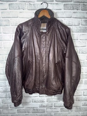 Chaqueta de bombardero de cuero marrón Expedition de Robert Comstock de colección para hombre 38 Foto 1 de 4