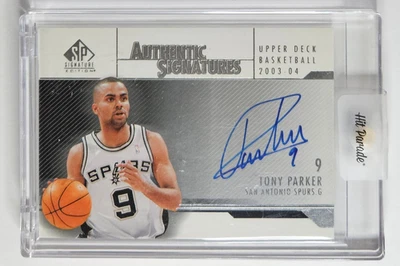 Tony Parker Spurs 03-04 Upper Deck SP Authentic Signatures On Card Auto - Image 1 of 2