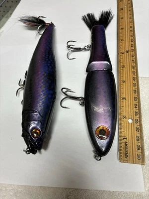 2 Custom Big Baits In Night Trout Color , One Handmade Glider, 1 Walking Style. - Image 1 of 4