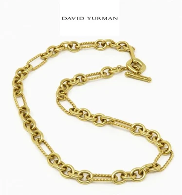 NYJEWEL David Yurman Oro Amarillo 7mm Cable Eslabón Cadena Collar 15.5" Foto 1 de 4