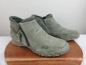Skechers Stiefel Damen 8,5 Zappiest Stiefelette olivgrün Leder SN 49590 EUC - Bild 1 von 8