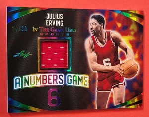 Tarjeta parche camiseta Julius Erving #d24/30 DR J JUEGO USADA 2024 HOJA NÚMEROS 76ERS - Imagen 1 de 3