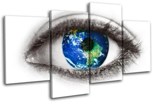 Seeing eye Planet earth fantasy MULTI CANVAS WALL ART Picture Print VA - Picture 1 of 1