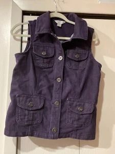 Christopher & Banks Damen ärmellose Button Down Weste lila Taschen Größe S - Bild 1 von 7
