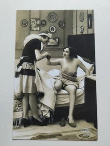 `🟢Französische Akt Frau Lesben schöne Figur alt1910-1920er Foto Postkarte - Bild 1 von 2