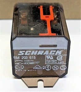 TYCO / SCHRACK RELAY DPDT 16A 115VAC RoHS NON-LATCHING RM203615 [A5S4] - Picture 1 of 9