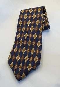 Corbata Christian Dior Cavates marrón/azul hecha en Canadá toda seda - Imagen 1 de 5