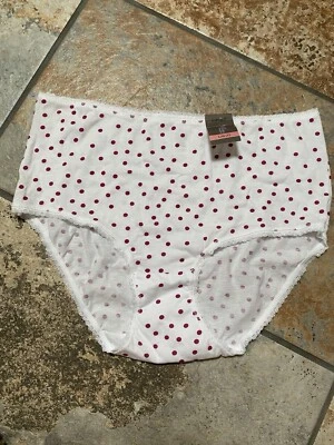 Secret Treasures Granny Brief Bragas Lunares Grandes Mezcla Algodón/Poliéster NUEVO Foto 1 de 4