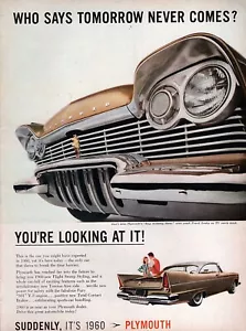 Plymouth Belvedere 1960 ""De repente es 1960" anuncio original impreso en color - Imagen 1 de 1