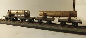 SM32 Garden Railway 16mm KITBUILT 4x 4 wheel Small Bolster Wagon with LOG LOAD 1 - Foto 1 di 3