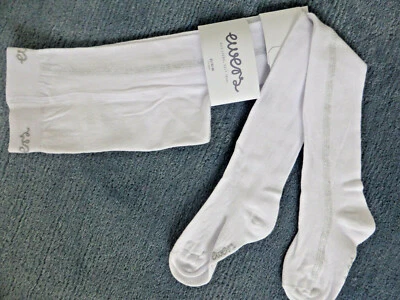 ewers Strumpfhose, weiß mit Glitzerstreifen.  NEU!!! - Bild 1 von 2