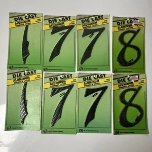 LOT OF 8 NEW Hy-Ko Die Cast Aluminum 4.5” House Number 1-7-8 NOS DC-5 - Picture 1 of 9