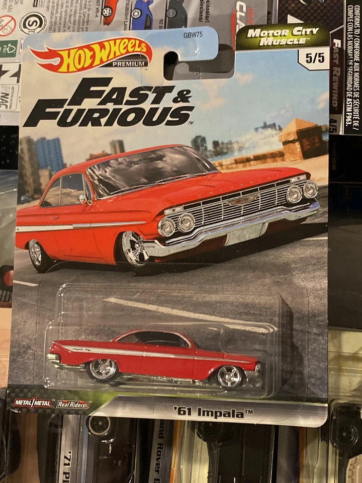 Hot Wheels Premium Fast & Furious Motor City Muscle '61 IMPALA 5/5 Red - Image 1 of 1