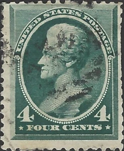US Scott #211 Used Fine 4 Cent 1885 Andrew Jackson Stamp CV 25.00 - Picture 1 of 1