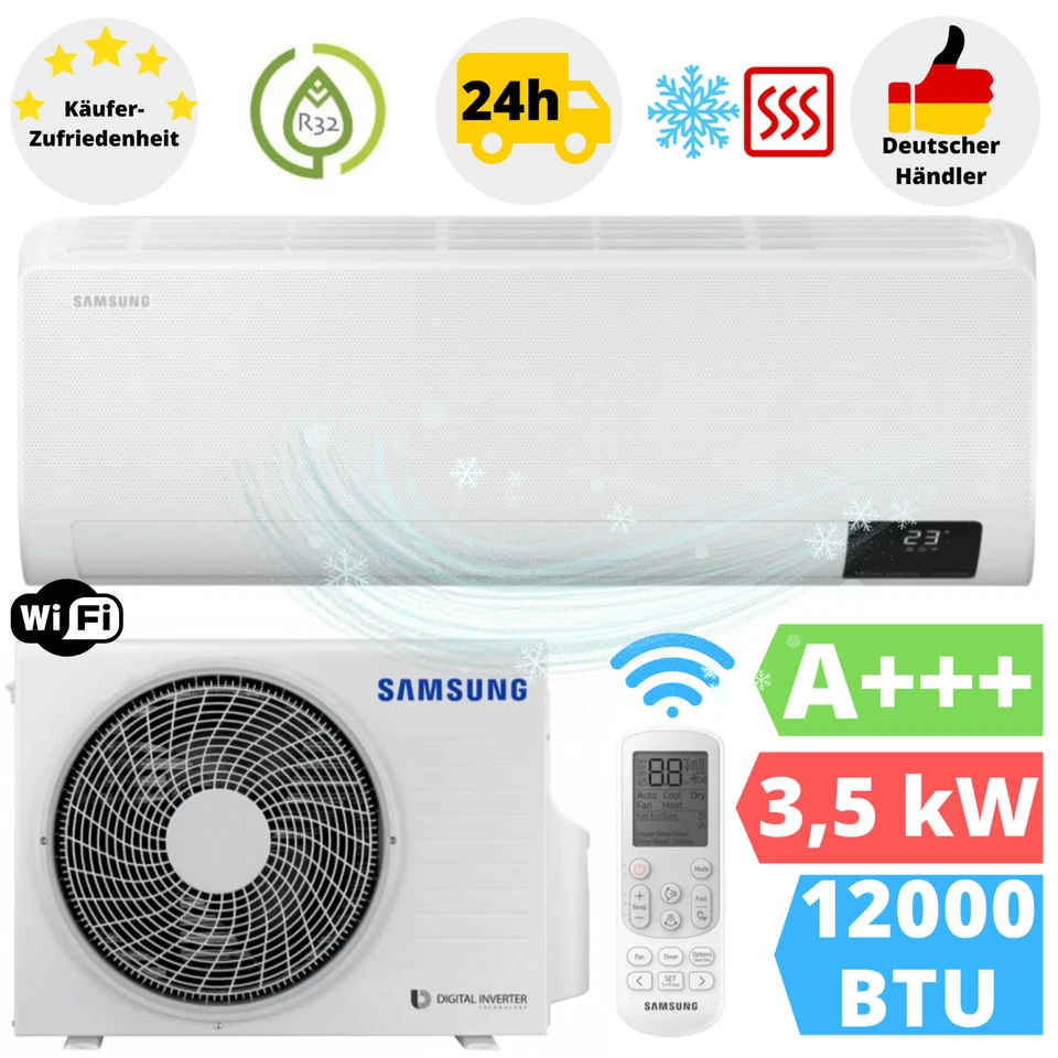 Samsung Wind-Free Elite Klimaanlage 3,5 kW Wandgerät Klima WiFi Klimagerät A+++ - Bild 1 von 4