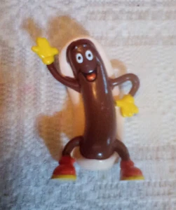 1998 A & W Root Beer Hot Dog Man Straw Hugger 3" Tall Rare he sits on your straw - Picture 1 of 6