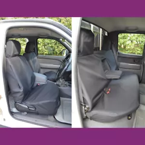 Fundas de asiento trasero delanteras impermeables negras a medida para Ford Ranger doble cabina 2006-11 - Imagen 1 de 4