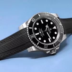 20mm Hybrydowy gumowy pasek do zegarka premium z ceraty żaglowej wykonany dla Rolex Submariner - Zdjęcie 1 z 10