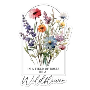 Field Roses Wildflower, Vinyl Decal Sticker, Indoor Outdoor, 3 Sizes, #11604 - Picture 1 of 1