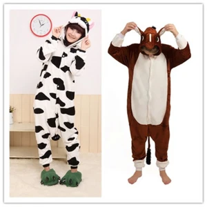 Zoo Farm Horse Cow Onesiee Kigurumi Fancy Dress Costume Hoodies Pajamas Bodysuit - Picture 1 of 4