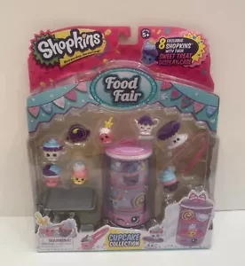 COLECCIÓN DE CUPCAKES SHOPKINS FOOD FAIR con ESTUCHE DE EXHIBICIÓN Patty Pam Mr. Muffin ¡NUEVO!¡! - Imagen 1 de 3