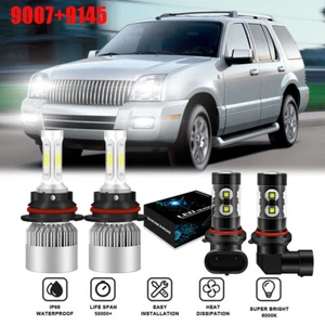 6x For Jeep Liberty 2002-2007 LED Headlights High Low Beam + Fog Light Bulbs Kit - Picture 1 of 11