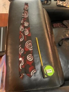 Business Krawatte One Size Silber Rot Wirbel Design Vintage 80 90er - Bild 1 von 3