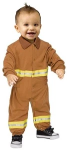 Fire Man Safety Fighter Jumpsuit Baby Halloween Costume Infant 12-24 Months - Picture 1 of 2